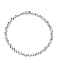 Bling Jewelry Modern Bride Zig Zag Cocktail Cz Round Bubble Bezel Set Zirconia Tennis Necklace 16 Inch