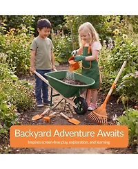 Best Choice Products Kids Gardening Tool Set 8 Piece with Wheelbarrow, Metal Tools, Apron, Gloves Ages 3+