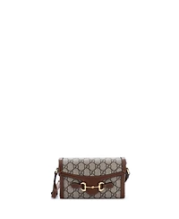 Pre-Owned Gucci Mini Horsebit 1955 Flap Crossbody Bag Gg Coated Canvas