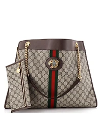 Pre-Owned Gucci Large Rajah Chain Tote Gg Coated Canvas