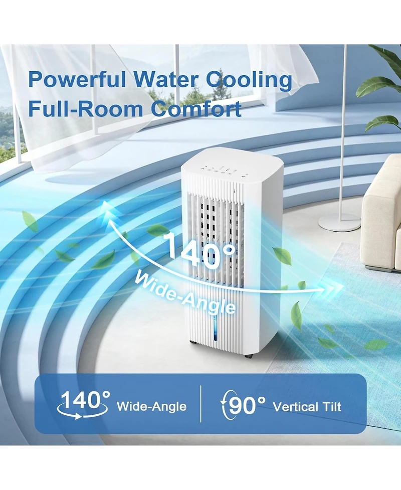 Antarctic Star 5L Evaporative Air Cooler, 3-in-1 Portable Fan with Remote and 15H Timer