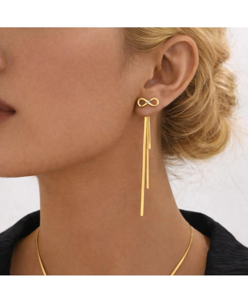 Rebl Jewelry Women's Bow Chain Drop Earring