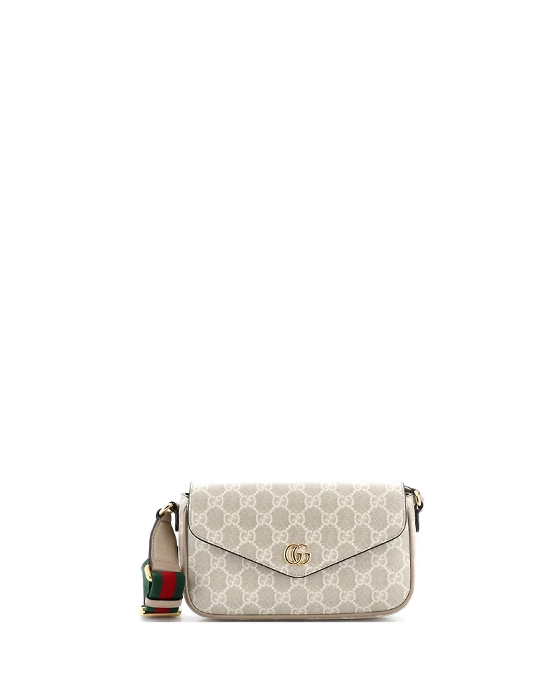 Pre-Owned Gucci Mini Ophidia Envelope Flap Shoulder Bag Gg Coated Canvas