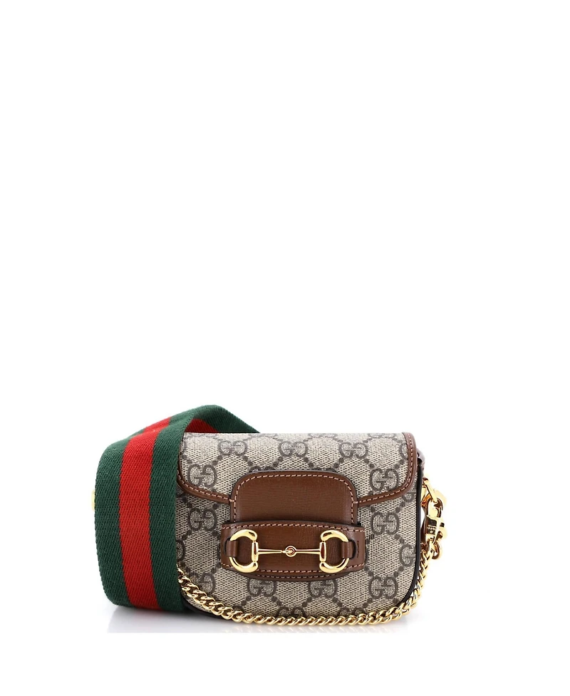 Pre-Owned Gucci Horsebit 1955 Flap Wallet with Strap Gg Coated Canvas