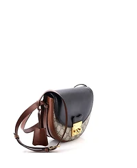 Pre-Owned Gucci Small Padlock Saddle Shoulder Bag Gg Coated Canvas and Leather