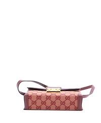Pre-Owned Gucci Mini Padlock Top Handle Bag Gg Canvas with Leather