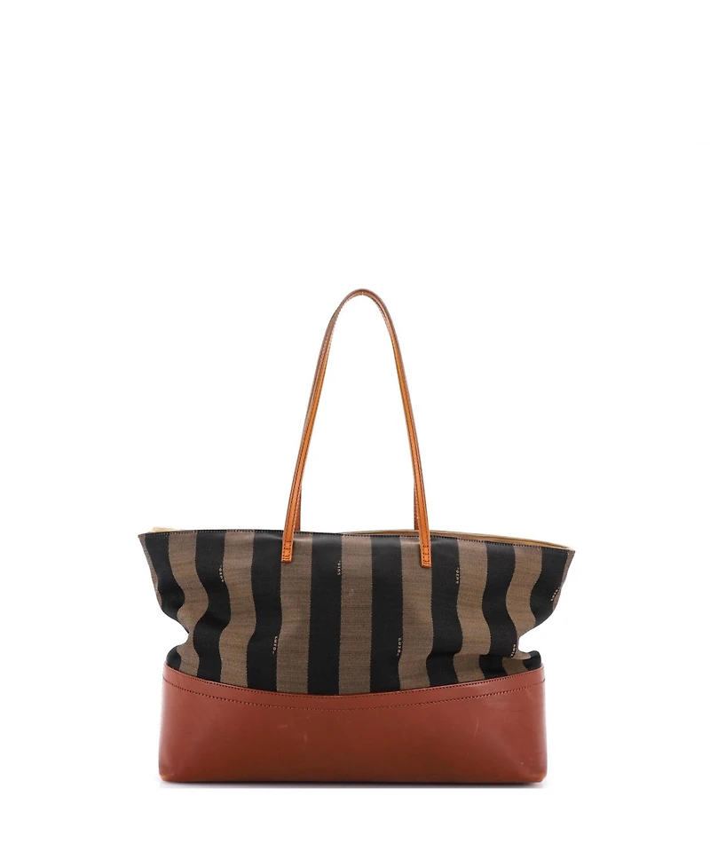 Pre-Owned Fendi Pequin Roll Tote Canvas and Leather
