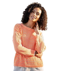 Yumi Women's Knitted Stripe Relaxed Jumper