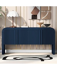 Streamdale Furniture Wave Console Table with 4 Doors and Shelf