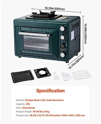 Cozito Outdoor Oven, 2-in-1 Portable Gas Camping Stove Oven Combo with 60-Minute Timer