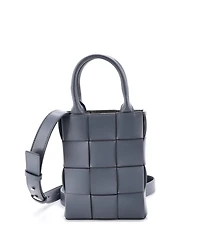 Pre-Owned Bottega Veneta Mini Cassette Convertible Tote Maxi Intrecciato Leather