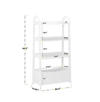 Buzz & Bloom Kids Open-Style Wood Bookshelf with 3 Shelves and Bottom Storage Bin