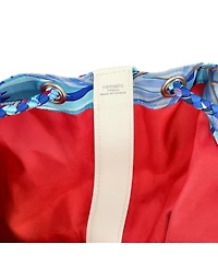Pre-Owned HERMES Medium Soie Cool Handbag Printed Silk and Calfskin