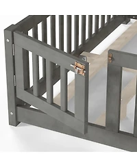 Streamdale Furniture Floor Bed with Safety Guardrails and Door