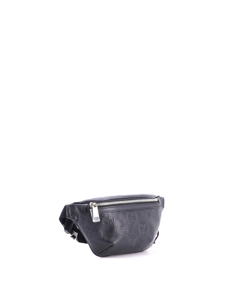 Pre-Owned Gucci Small Belt Bag Gg Embossed Perforated Leather