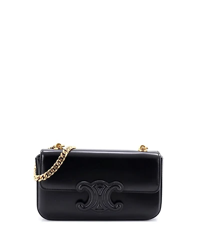 Pre-Owned Celine Small Triomphe Chain Shoulder Bag Leather