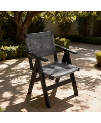 Clihome 1 Piece Hips Sturdy Outdoor Dining Chair, Patio Chair with Woven Seat and Ergonomic Arms