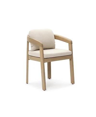 LuxenHome Acacia Patio Chair with Cushions, Durable and Stylish Outdoor Seating