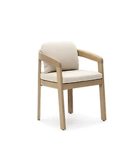 LuxenHome Acacia Patio Chair with Cushions, Durable and Stylish Outdoor Seating