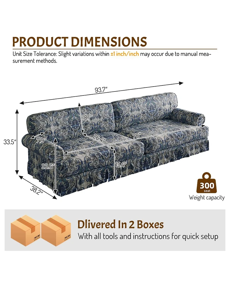 Streamdale Furniture Luxuriously Comfortable 4-Seater Cloud Couch, Fabric Sofa