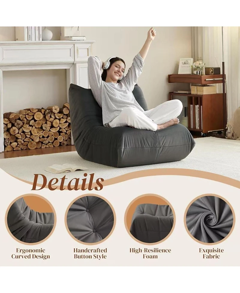 Streamdale Furniture Luxury Microfiber Accent Chair with Button-Tufted Detail