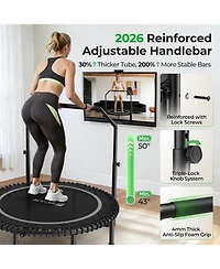 Bcan Mini Rebounder Trampoline with Handle, 450/550 Lbs Capacity, Bungee Fitness, Adjustable and Quiet, 40/48 Inch