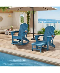 gaomon Set of 2 Rocking Adirondack Chairs, Folding Adirondack Rocking Chair with Footrest