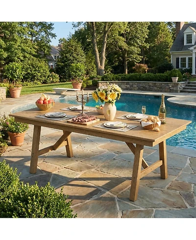 gaomon 66.9" Outdoor Hdpe Garden Dining Table for 4-6 for Backyard