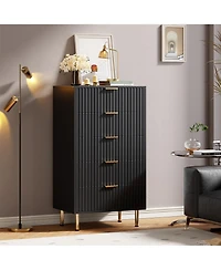 gaomon 48 Inch Tall 5 Drawer Dresser Metal Handle Storage Chest with Anti Tipping Structure for Home Use