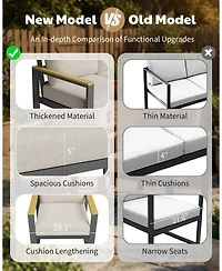 gaomon All-Weather Indoor/ Outdoor Single Sofa Armchair Set of 2 for Balcony, Garden, Deck, Living Room