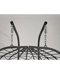 Streamdale Furniture 2-Person Wicker Hanging Egg Chair with Stand for Indoor and Outdoor Use