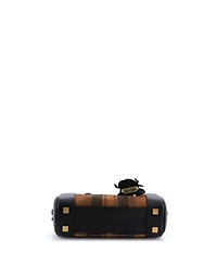 Pre-Owned Loewe 23 Amazona Cropped Bag Tartan Suede and Leather