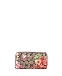 Pre-Owned Gucci Zip Around Wallet Blooms Print Gg Coated Canvas