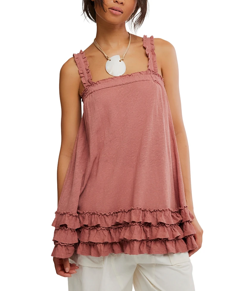 Free People Women's Cotton-Blend Spring Tide Tunic Top