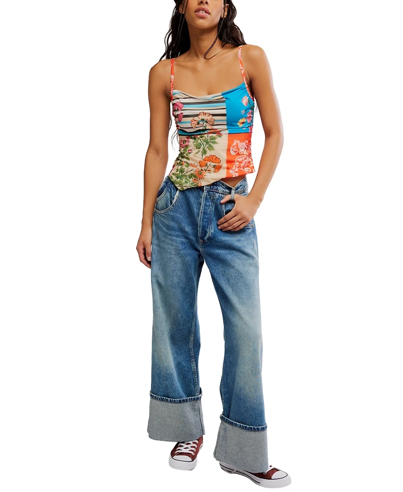 Free People Women's Estella Square Neck Asymmetric Tank Top