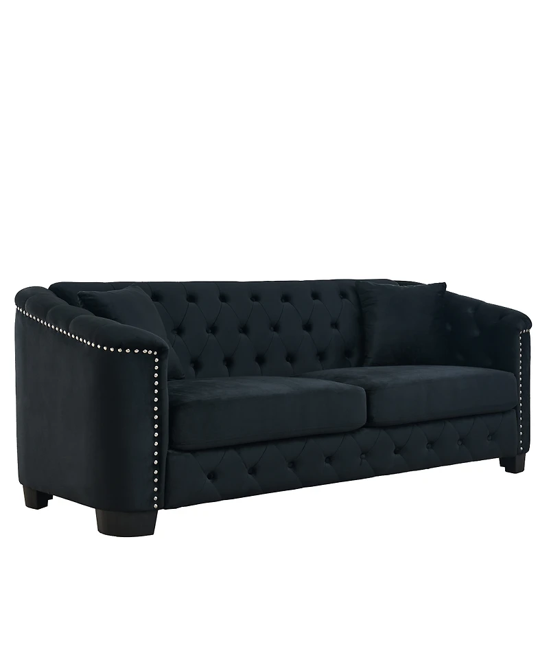 Streamdale Furniture Streamdale 77inch Modern Chesterfield Velvet Sofa
