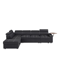 Streamdale Furniture Fabric Sectional Sofa with Storage Ottoman