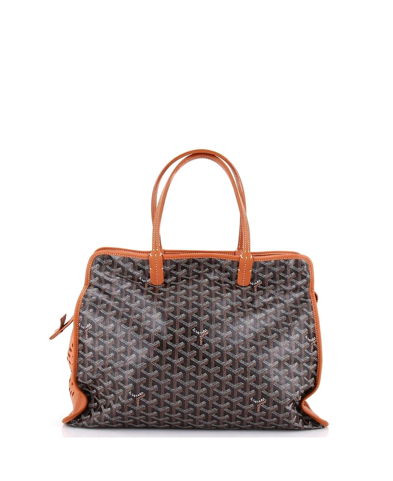 Pre-Owned Goyard Pm Hardy Pet Carrier Coated Canvas