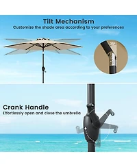 Gouun 7.5 feet Heavy Duty Patio Market Umbrella with Push Button Tilt