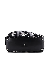 Pre-Owned Fendi Large Convertible Shopping Tote Printed Shearling