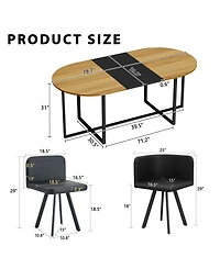 Streamdale Furniture 9 Piece Oval Dining Table Set with 8 Pu Leather Chairs