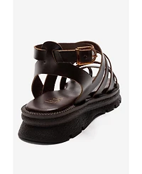 Forever & Always Shoes Women's Pelsa Leather Multi Strap Sandal