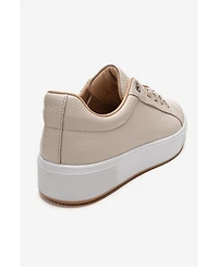 Forever & Always Shoes Women's Pallen Leather Casual Sneaker