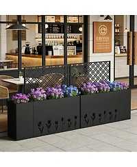 Streamdale Furniture 2-Piece Metal Raised Garden Bed with Trellis, 23.6 inch Depth