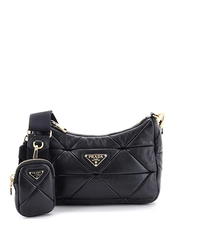Pre-Owned Prada Small System Re-Edition Shoulder Bag Quilted Nappa Leather