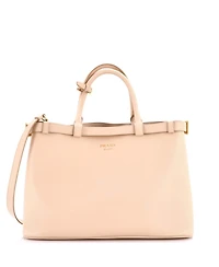 Pre-Owned Prada Medium Double Buckle Belt Tote Bag Leather