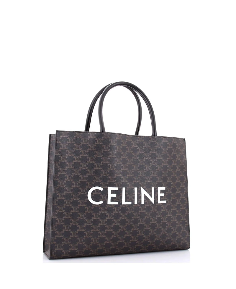 Pre-Owned Celine Horizontal Logo Cabas Tote Triomphe Coated Canvas