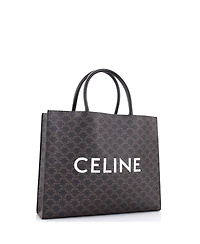 Pre-Owned Celine Horizontal Logo Cabas Tote Triomphe Coated Canvas