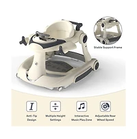 Kinder King Convertible Baby Activity Walker with Adjustable Height, Foldable Design and Interactive Play Features