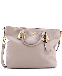 Pre-Owned Prada Large Side Zip Convertible Tote Vitello Daino